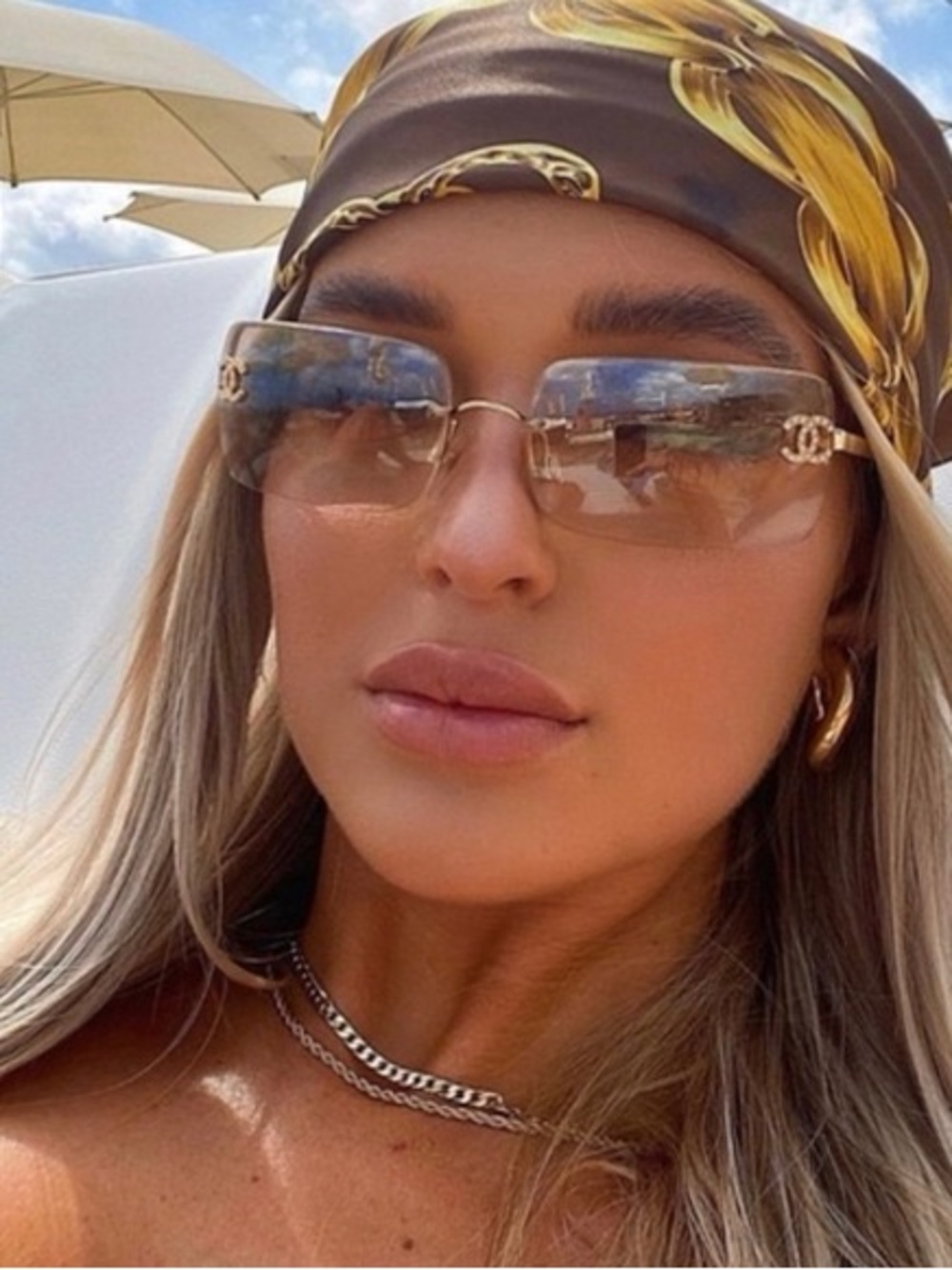 CHANEL Rimless Sunglasses